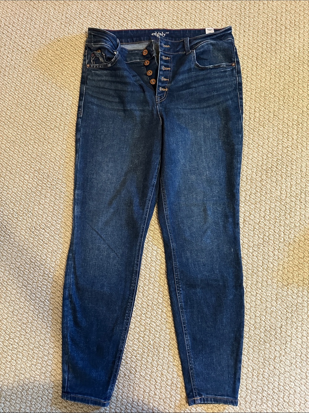 Maurice’s edgely Dark Blue High rise super Skinny Jeans with Button-Fly 14R